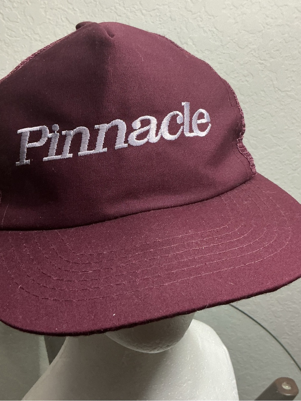🔊 Vintage 80s Wear-Guard Pinnacle Trucker Hat Maroon Snapback Made in Taiwan